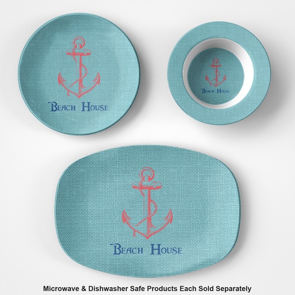 Chic Beach House Microwave & Dishwasher Safe CP Plastic Dishware - Group