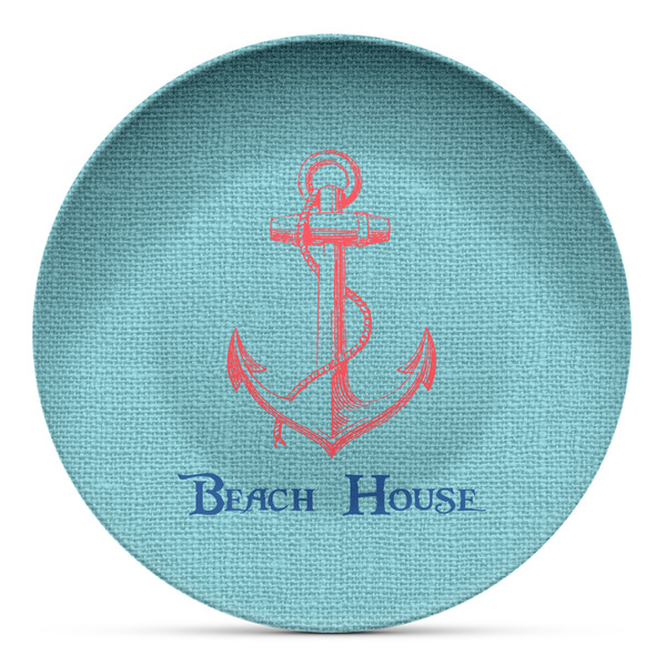 Custom Chic Beach House Microwave Safe Plastic Plate - Composite Polymer
