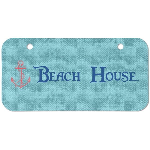Custom Chic Beach House Mini/Bicycle License Plate (2 Holes)