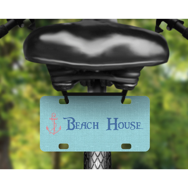 Chic Beach House Mini License Plate on Bicycle
