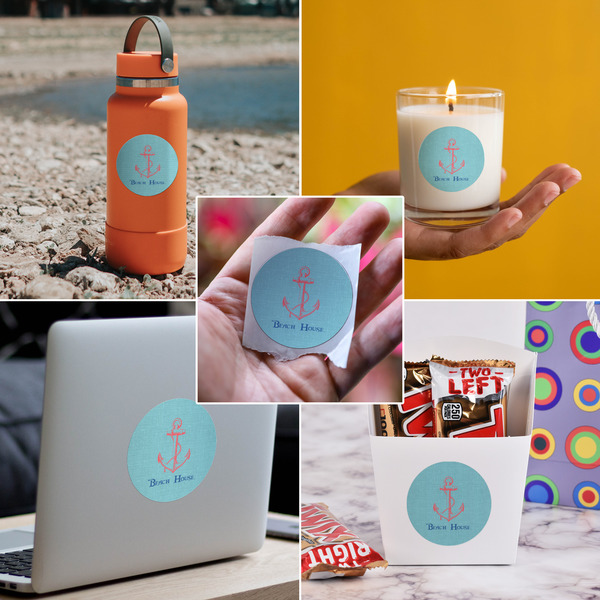 Chic Beach House Multipurpose Round Labels - In Context