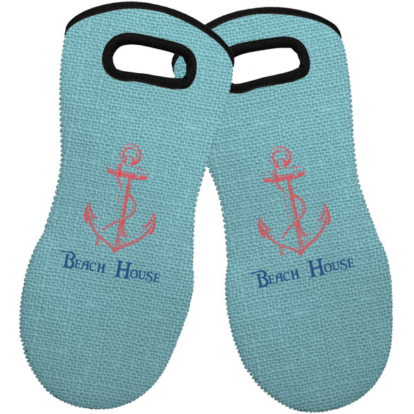Chic Beach House Neoprene Oven Mitt -Set of 2 - Front