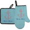 Chic Beach House Right Oven Mitt & Pot Holder Set