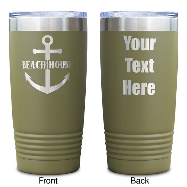 Chic Beach House Olive Polar Camel Tumbler - 20oz - Double Sided - Approval