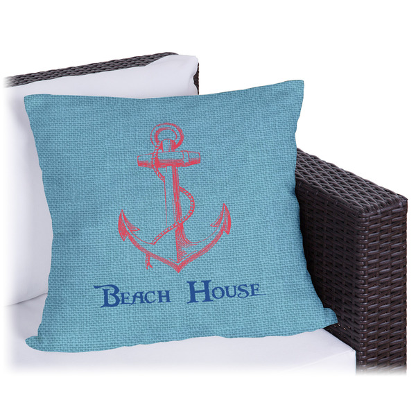 Custom Chic Beach House Outdoor Pillow - 16"