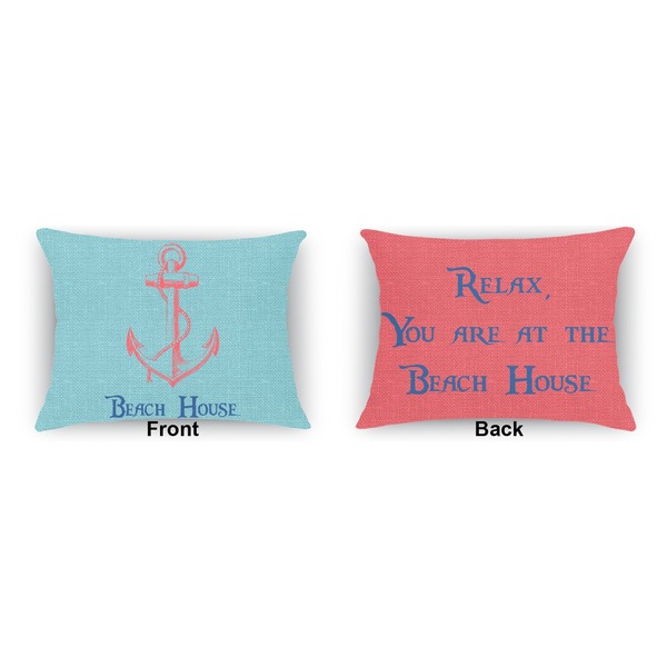 Chic Beach House  Outdoor Rectangular Throw Pillow (Front and Back)