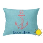 Chic Beach House Outdoor Throw Pillow (Rectangular)