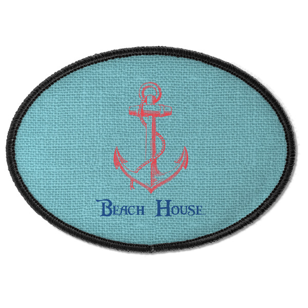 Custom Chic Beach House Iron On Oval Patch