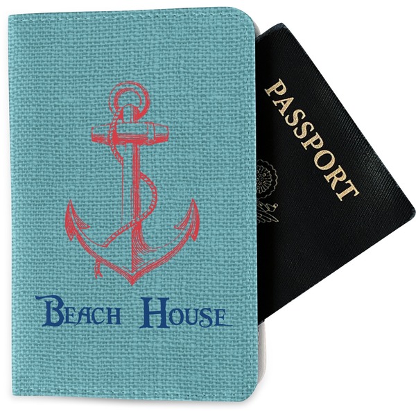 Custom Chic Beach House Passport Holder - Fabric
