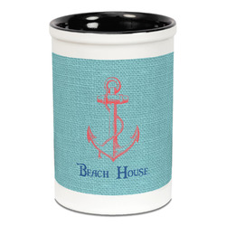 Chic Beach House Ceramic Pencil Holders - Black