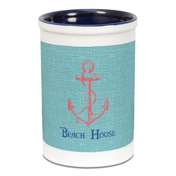Chic Beach House Pencil Holder - Blue