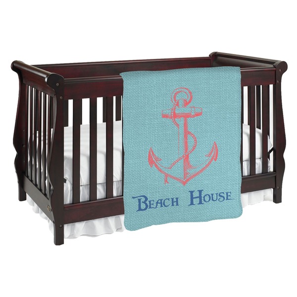 Custom Chic Beach House Baby Blanket
