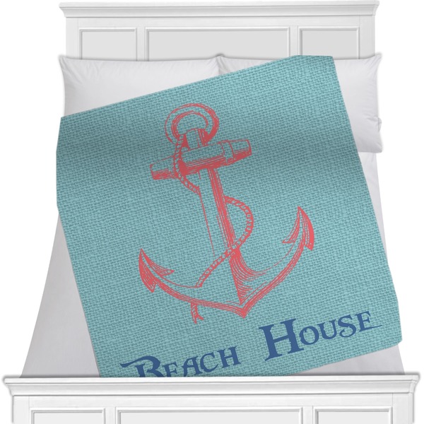 Custom Chic Beach House Minky Blanket
