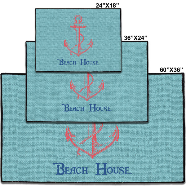 Chic Beach House Personalized Door Mat - Group Parent IMF
