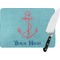 Chic Beach House Personalized Glass Cutting Board