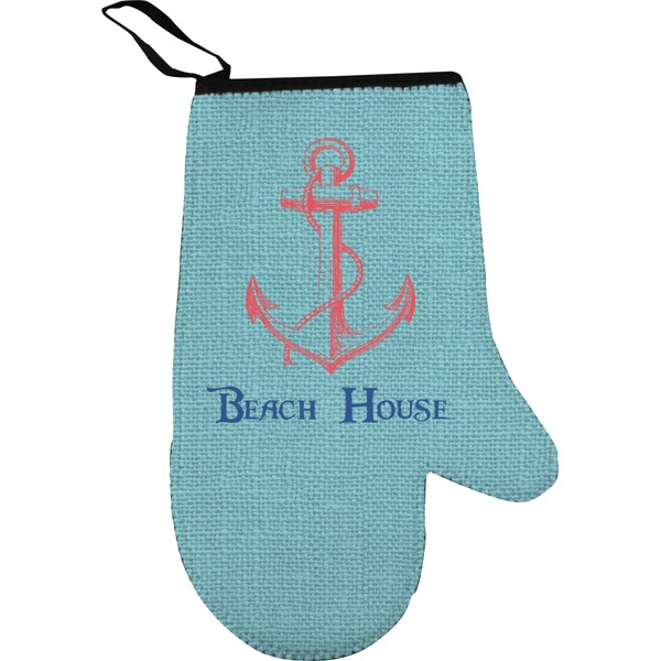 Custom Chic Beach House Oven Mitt