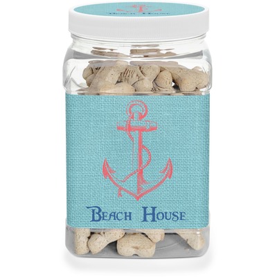Chic Beach House Dog Treat Jar