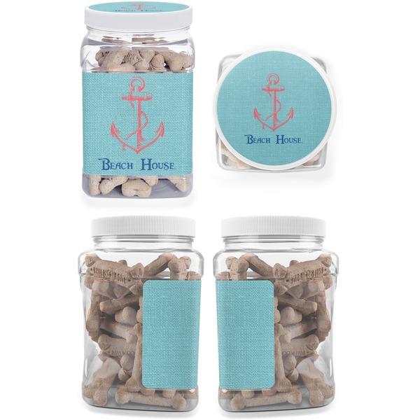 Chic Beach House Pet Treat Jar - Multiple Angles