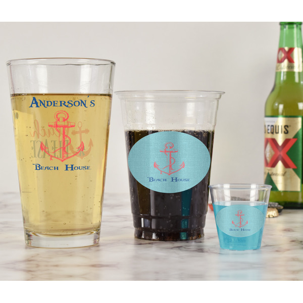 Chic Beach House Pint Glass - Two Content - In Context