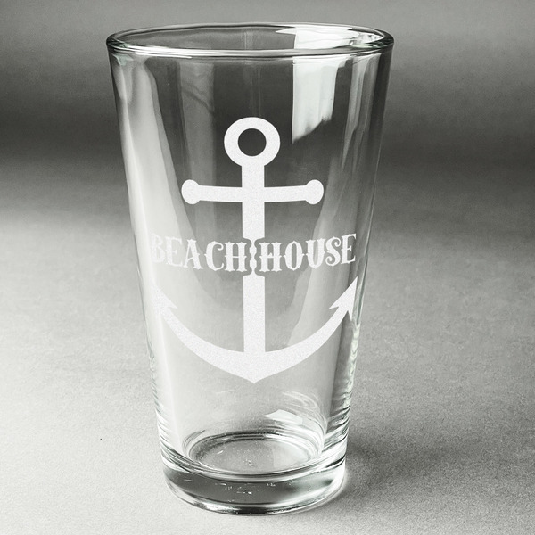 Custom Chic Beach House Pint Glass - Engraved (Single)