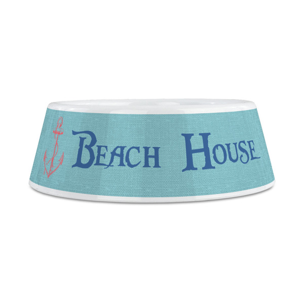 Chic Beach House Plastic Dog Bowls - Medium - FRONT