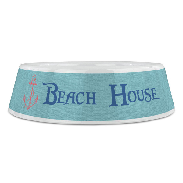 Chic Beach House Plastic Pet Bowls - Large - FRONT