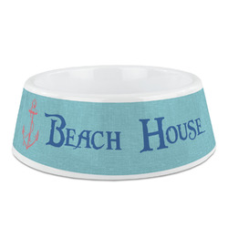 Chic Beach House Plastic Dog Bowl