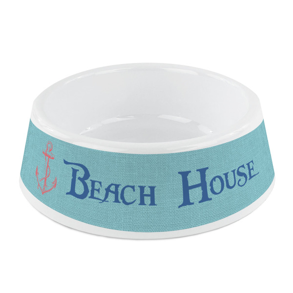 Custom Chic Beach House Plastic Dog Bowl - Small