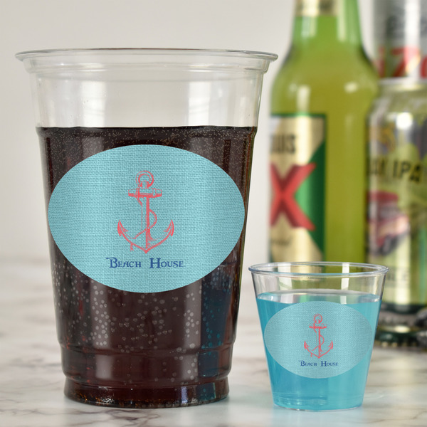 Chic Beach House Plastic Shot Glasses - In Context