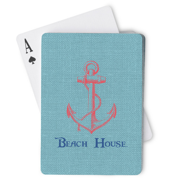 Custom Chic Beach House Playing Cards