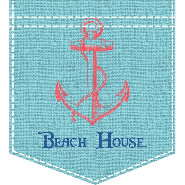 Custom Chic Beach House Iron On Faux Pocket