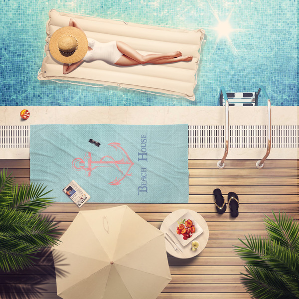 Chic Beach House Pool Towel Lifestyle