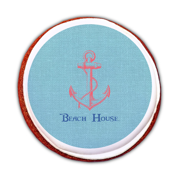 Chic Beach House Printed Icing Circle - Medium - On Cookie
