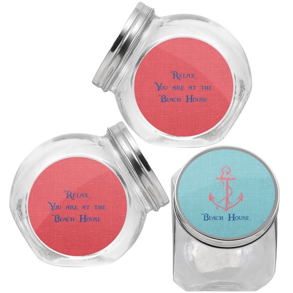 Chic Beach House Puppy Treat Jar - Top Left Right