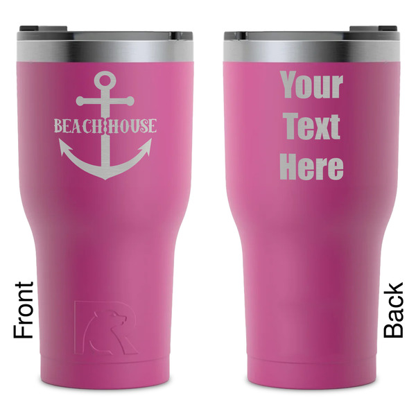 Custom Chic Beach House RTIC Tumbler - Magenta - Laser Engraved - Double-Sided
