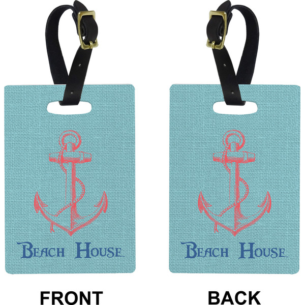 Chic Beach House Rectangle Luggage Tag (Front + Back)