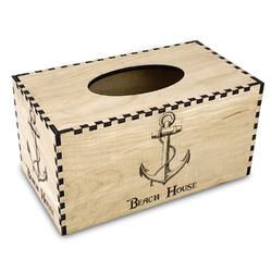 Chic Beach House Wood Tissue Box Cover - Rectangle