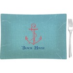 Chic Beach House Glass Rectangular Appetizer / Dessert Plate