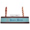 Chic Beach House Red Mahogany Nameplates with Business Card Holder - Straight