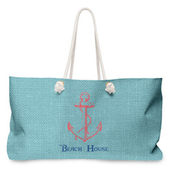Chic Beach House Large Tote Bag with Rope Handles