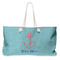 Chic Beach House Large Rope Tote Bag - Front View