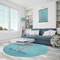 Chic Beach House Round Area Rug - IN CONTEXT