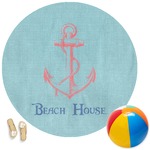 Chic Beach House Round Beach Towel