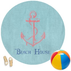 Chic Beach House Round Beach Towel