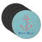 Chic Beach House Round Rubber Backed Coasters - Set of 4