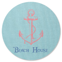 Chic Beach House Round Rubber Backed Coaster