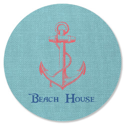 Chic Beach House Round Rubber Backed Coaster