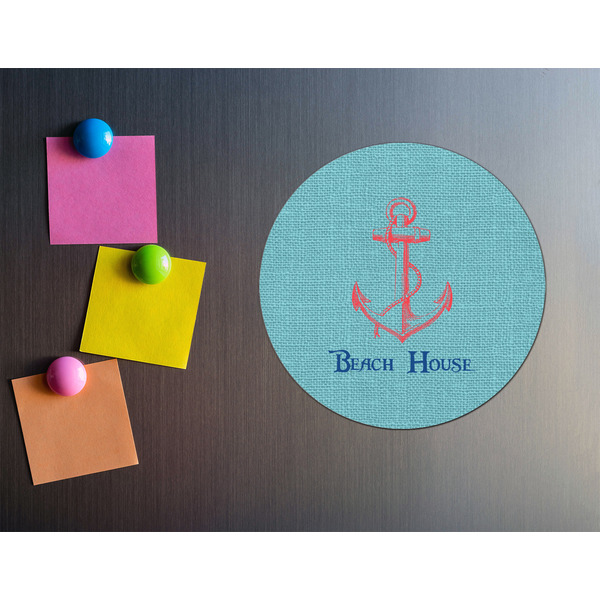 Chic Beach House Round Fridge Magnet - LIFESTYLE