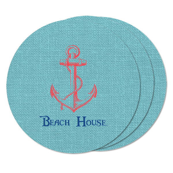 Chic Beach House Round Fridge Magnet - THREE