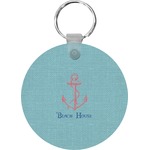 Chic Beach House Round Plastic Keychain
